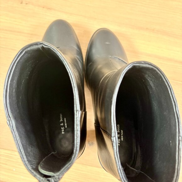 rag & bone Newbury 2.0 Black Leather Boots - EU 38.5 - Picture 7 of 8